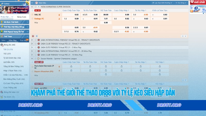 Khám phá thế giới thể thao Dr88 với tỷ lệ kèo siêu hấp dẫn Khám phá thế giới thể thao Dr88 với tỷ lệ kèo siêu hấp dẫn