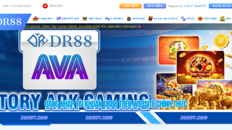 đăng nhập tài khoản Dr88 trên website chính thức